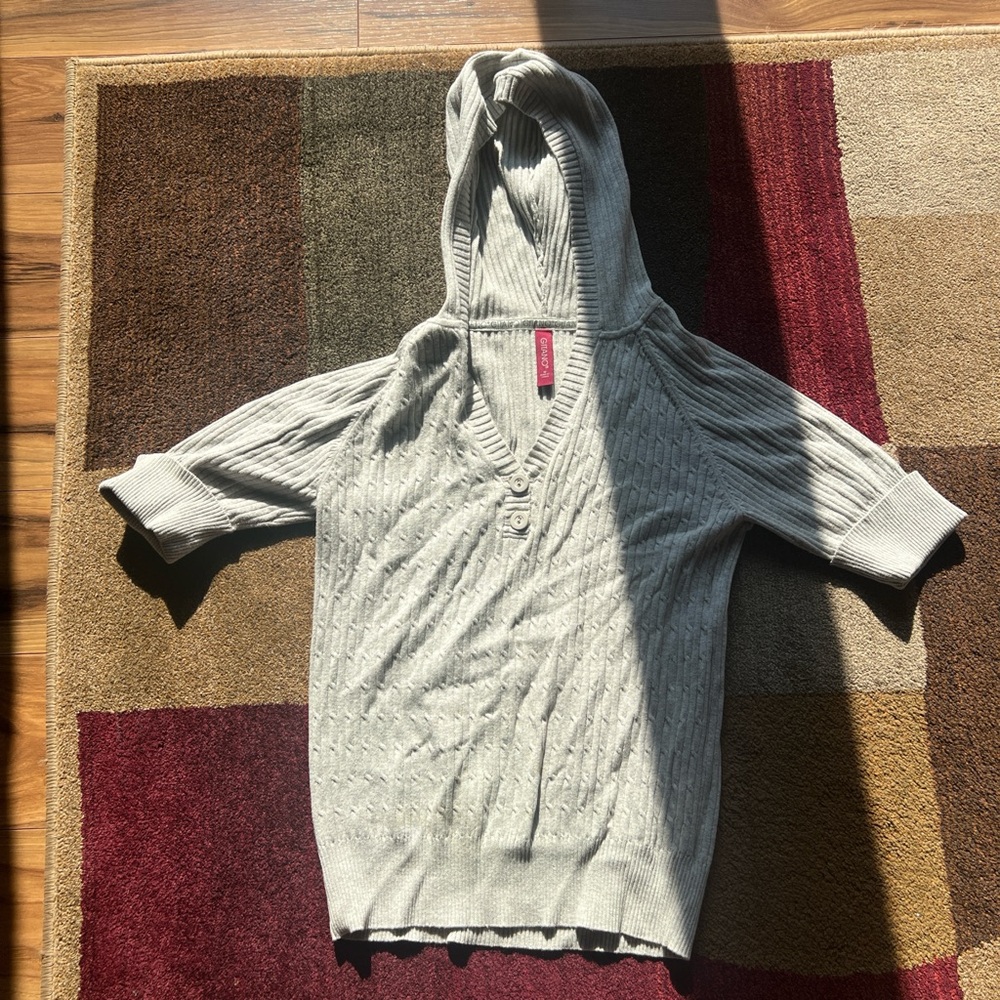 Kids Cream Hooded Sweater Top